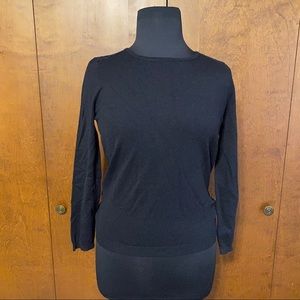 Black long sleeve sweater with lace back